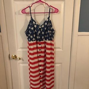 Red white and blue flag dress